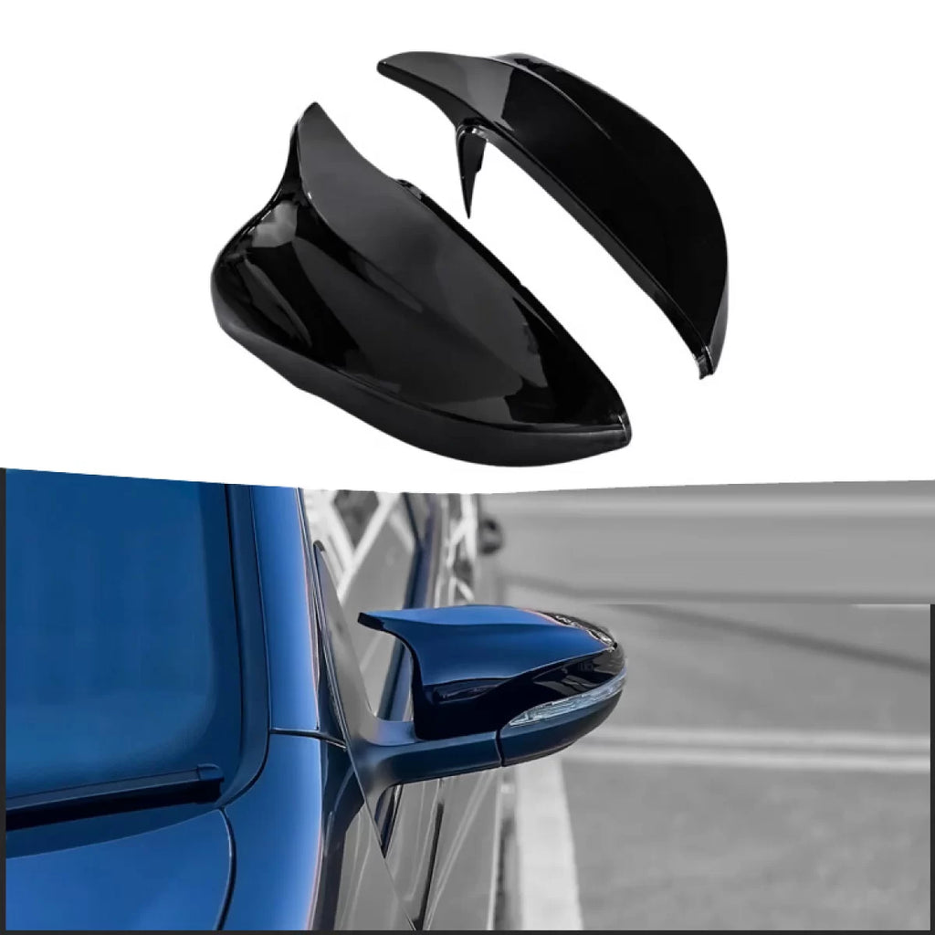 Calotte specchietti per VW Golf VI (6) 08-12, Touran 10-15 R stile Clip On Nero lucido 2 pezzi