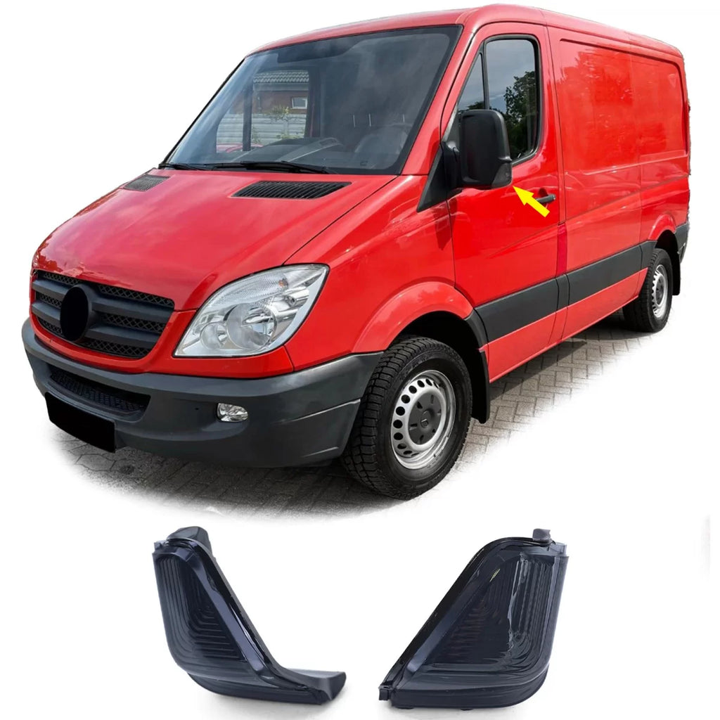 Specchietto freccia laterale freccia nero fumé per Mercedes Sprinter Crafter 06-18