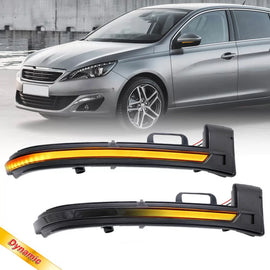 Specchietto Led per Peugeot 308 13-17 dinamico Led Canbus nero 2 pezzi