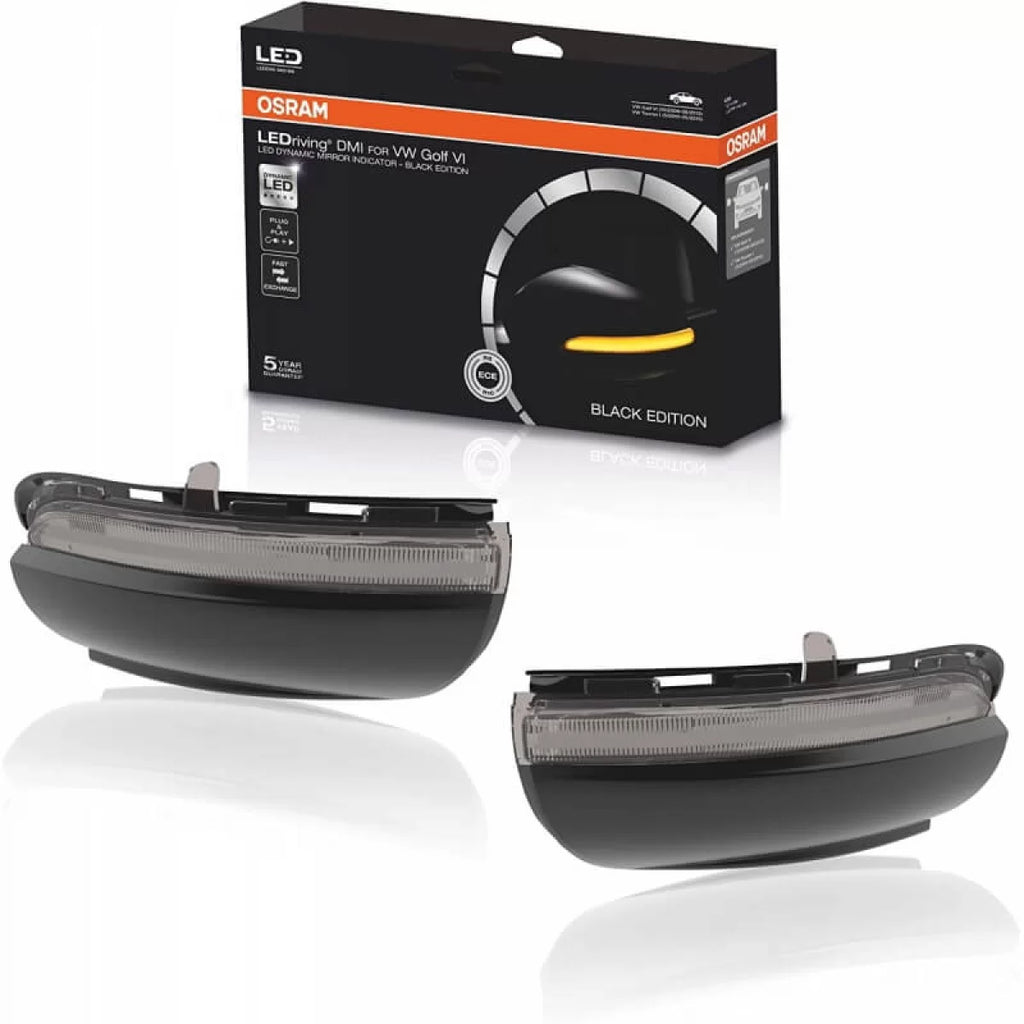 Specchietto LED per VW Golf 6 VI 08-12 / Touran 10-15 Osram dinamico Canbus nero 2 pezzi