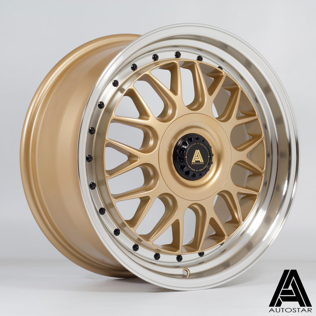 Cerchio in lega Autostar Monza 18x8.5 5x112/5x120 ET45 Gold Polished Lip