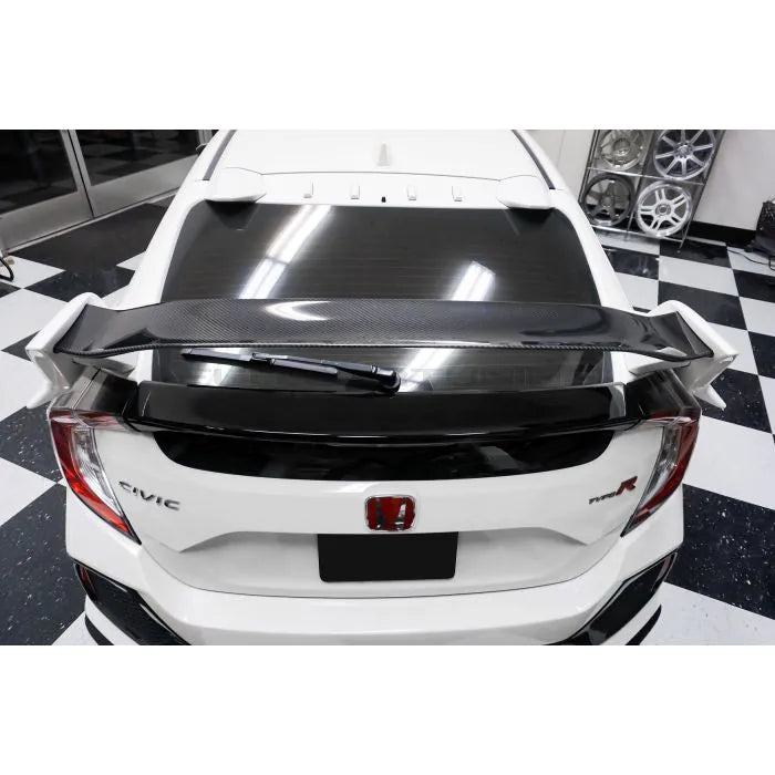 CarbonWorks Lama centrale sostitutiva spoiler OEM Style in carbonio per Honda Civic Type R FK8/FK7 2017-2023 - foto 3