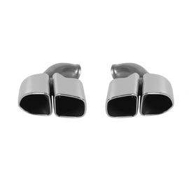 Ovale cromato GTS stile Terminali di scarico per Porsche Cayenne 958 2014-2018, lunghezza 455mm, ingresso 65mm