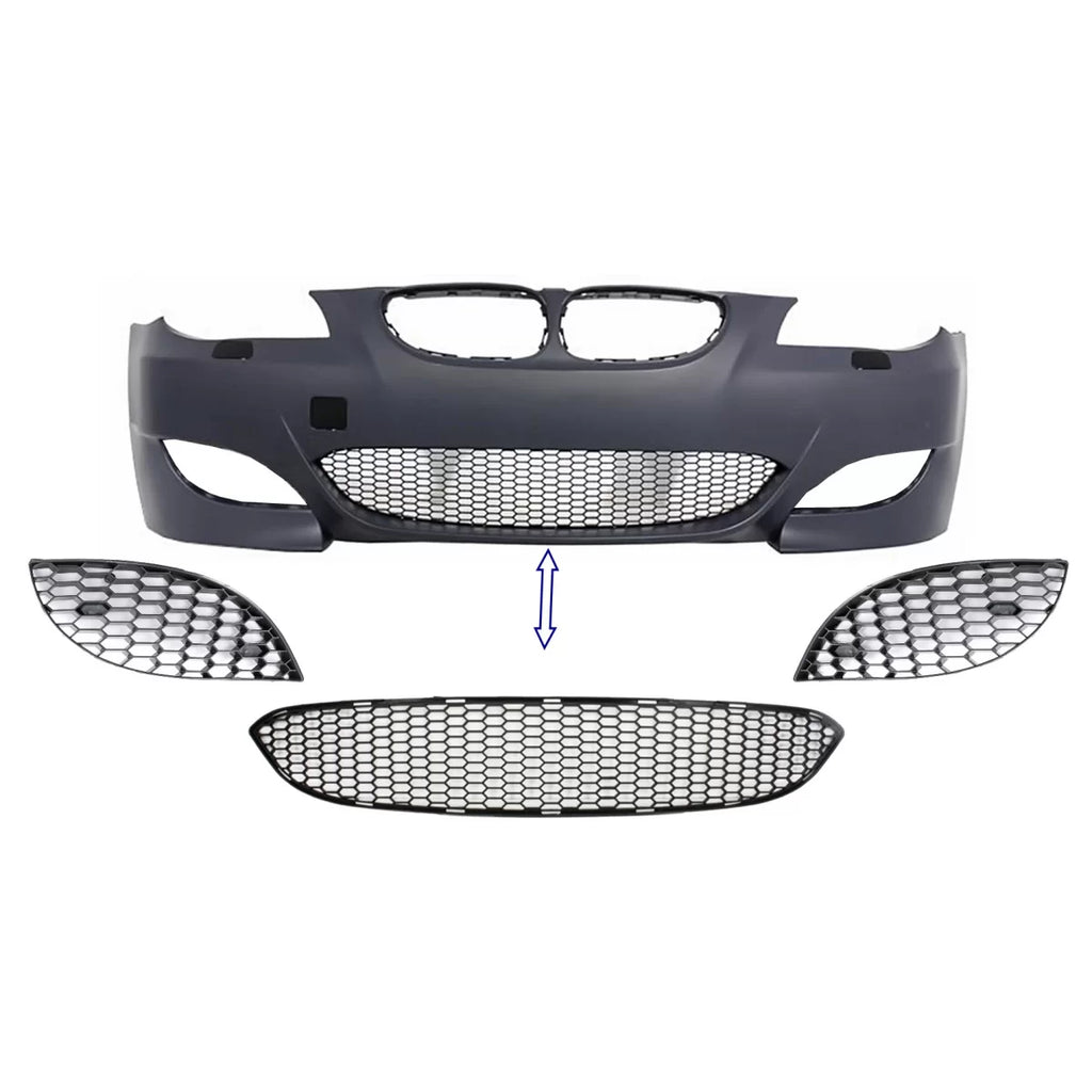 Pack Paraurti anteriore inferiore centrale e laterale griglia per BMW Serie 5 E60 E61 (2003-2010) M5 design