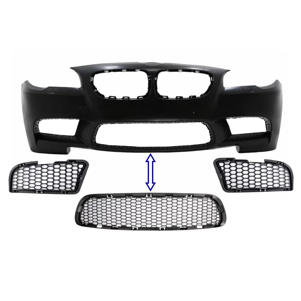 Pack Paraurti anteriore inferiore centrale e laterale griglia per BMW Serie 5 F10 F11 (2009-2017) solo per M5 paraurti