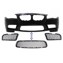 Carica l'immagine nel visualizzatore di Gallery, Pack Paraurti anteriore inferiore centrale e laterale griglia per BMW Serie 5 F10 F11 (2009-2017) solo per M5 paraurti