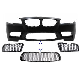 Pack Paraurti anteriore inferiore centrale e laterale griglia per BMW Serie 5 F10 F11 (2009-2017) solo per M5 paraurti