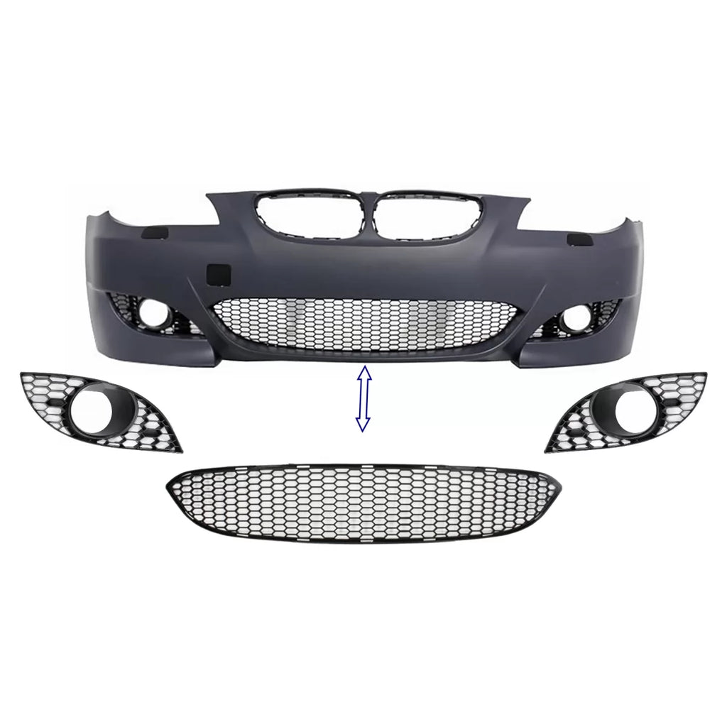 Pack Paraurti anteriore inferiore centrale e laterale griglia per BMW Serie 5 E60 E61 (2003-2010) M5 design