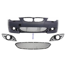 Carica l'immagine nel visualizzatore di Gallery, Pack Paraurti anteriore inferiore centrale e laterale griglia per BMW Serie 5 E60 E61 (2003-2010) M5 design