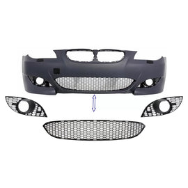 Pack Paraurti anteriore inferiore centrale e laterale griglia per BMW Serie 5 E60 E61 (2003-2010) M5 design