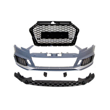 Paraurti Anteriore Audi A3 8V 2016-2019 4 Porte / Cabriolet Look RS3 con Spoiler Anteriore Nero Lucido Audi A3 8V