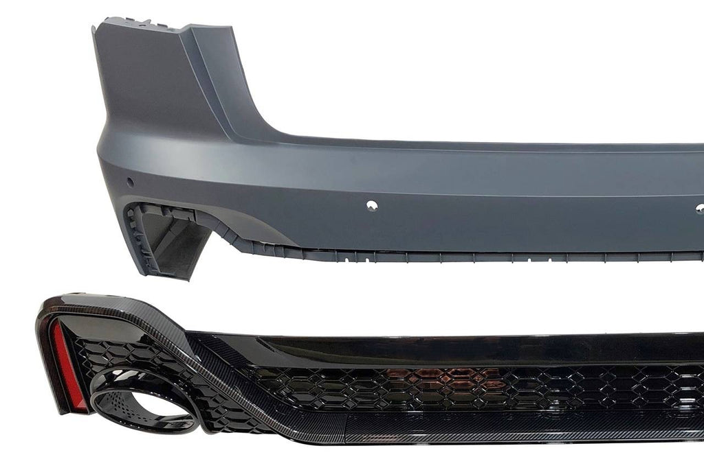 Paraurti Posteriore Audi A6 C8 4 Porte Look RS6 Carbonio Audi A6