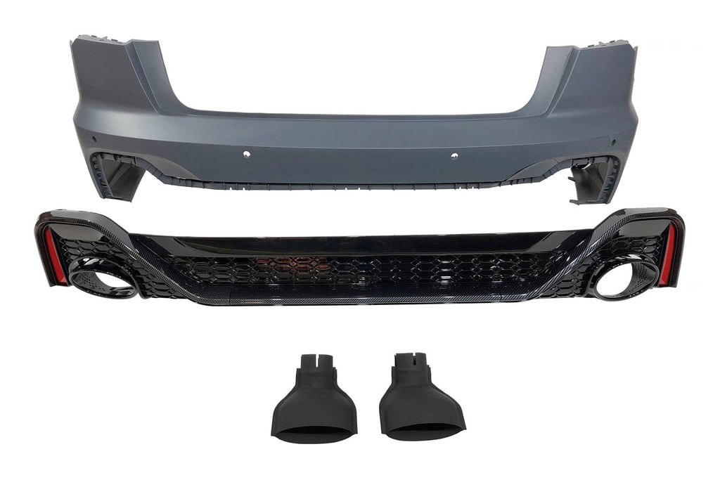 Paraurti Posteriore Audi A6 C8 Avant 2020 Look RS6 Carbonio Audi A6