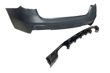 Carica l'immagine nel visualizzatore di Gallery, Paraurti Posteriore BMW F31 Look M Performance 2 Uscite doppio Nero lucido BMW F30