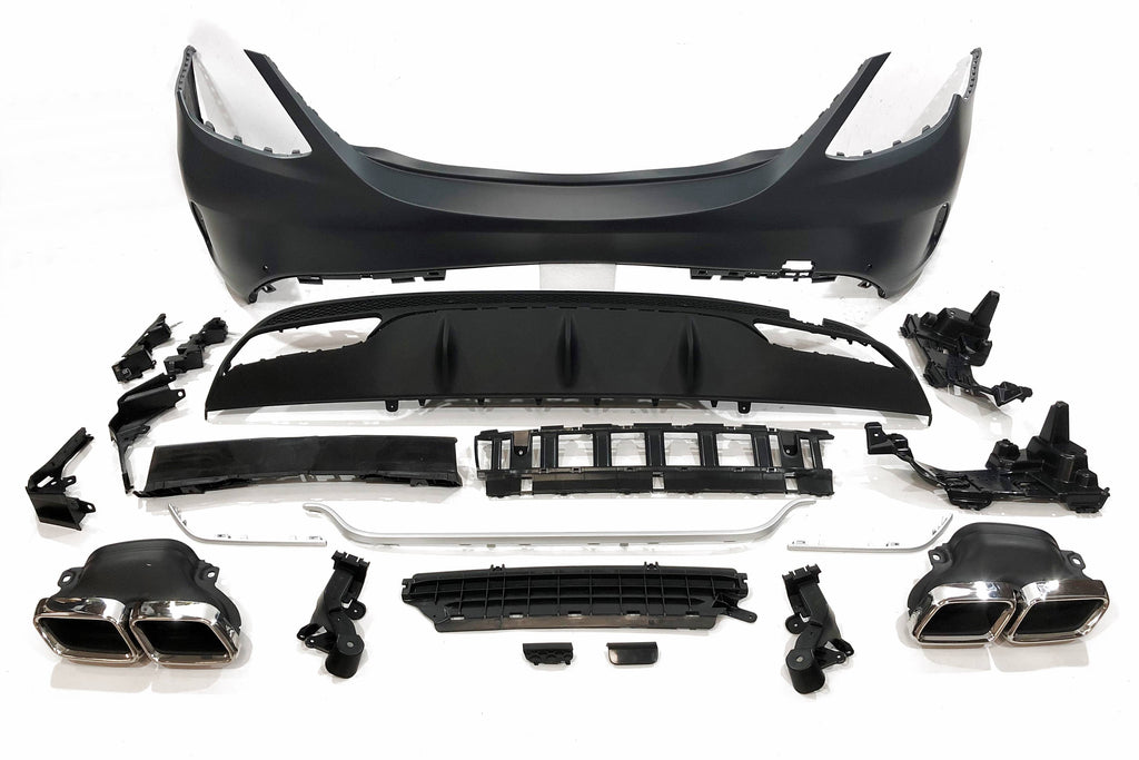 Paraurti Posteriori Mercedes W205 2014-2018 4P Look C63 Terminali di scarico Mercedes W205