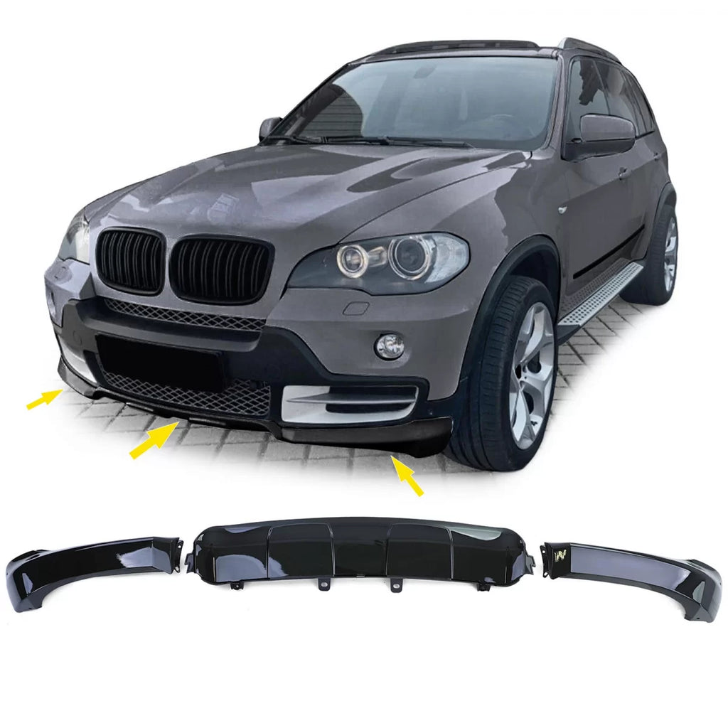 Performance Body kit set anteriore posteriore nero lucido compatibile per BMW X5 E70 07-10