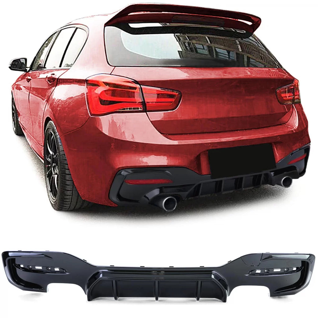 Performance posteriore diffusore duplex 4-tubo compatibile BMW Serie 1 F20 F21 M135 M140 15-19