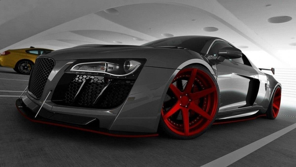 Body kit Maxton Design per Audi R8 Mk1, vetroresina e ABS non verniciati — vista laterale