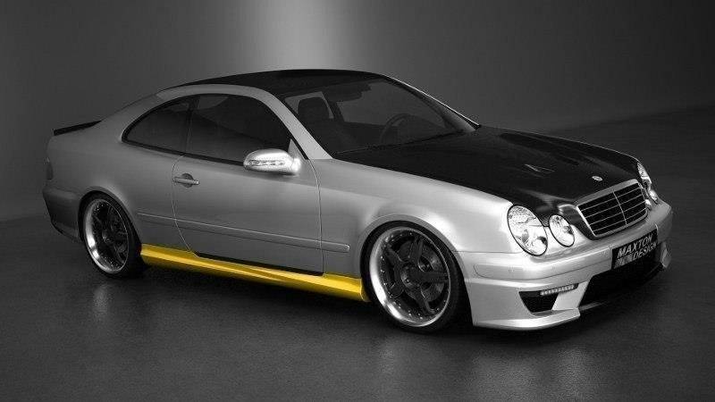 Body kit Maxton Design per Mercedes CLK W208, vista posteriore con minigonne
