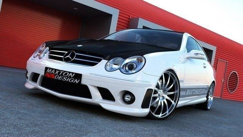 Body kit Maxton Design look AMG W204 per Mercedes CLK W209, vetroresina e ABS non verniciati