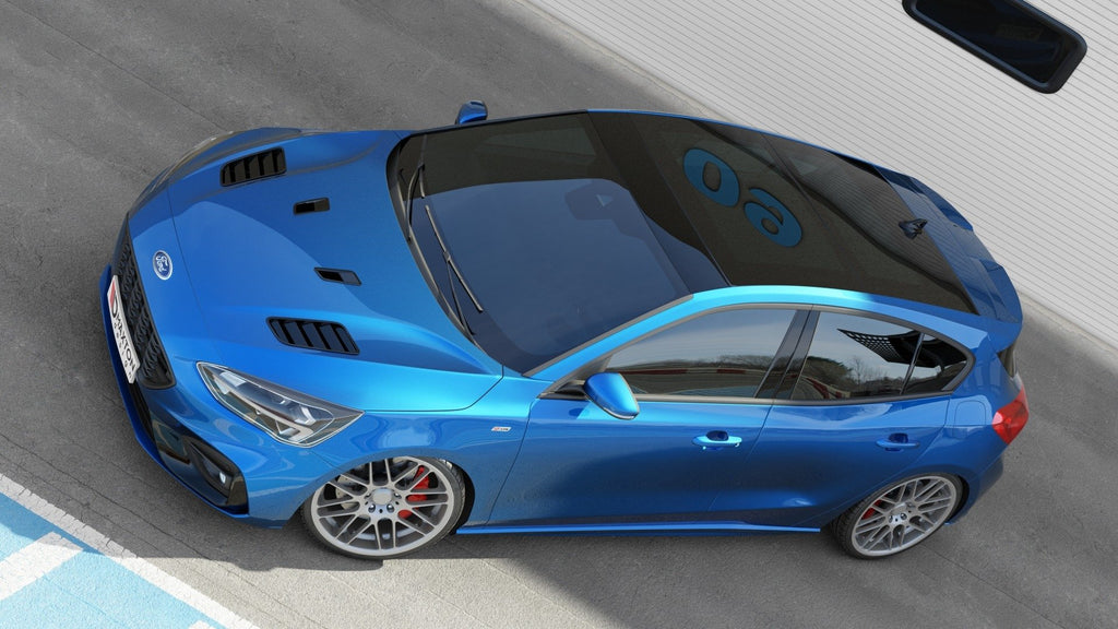Prese d aria cofano maggiorate Maxton Design in ABS nero lucido per Ford Focus ST Mk4, particolare della finitura