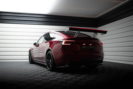 Alettone Tesla Model 3 Mk1 Highland in Fibra di Carbonio + LED — dettaglio del profilo