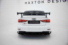 Alettone Audi RS3 Berlina 8V S-Line in Fibra di Carbonio (con montanti esterni) — dettaglio del profilo