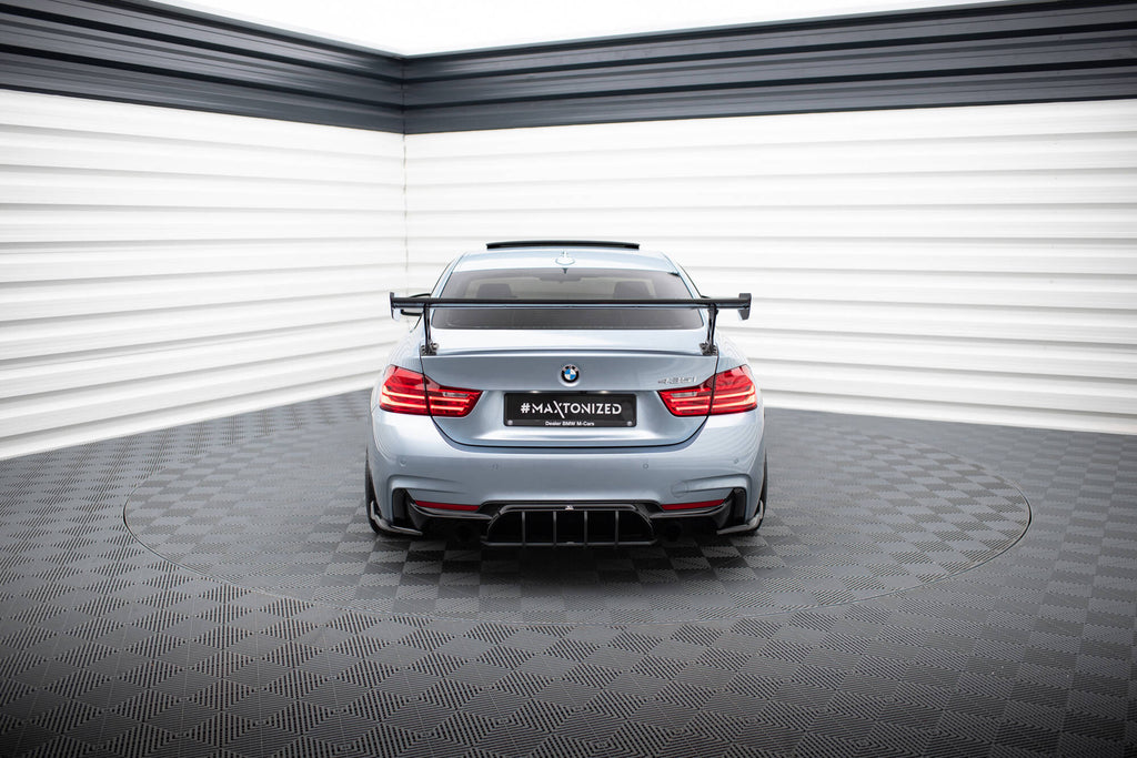 Alettone BMW Serie 4 Coupé F32 M-Pack in Fibra di Carbonio (con montanti esterni) — vista frontale