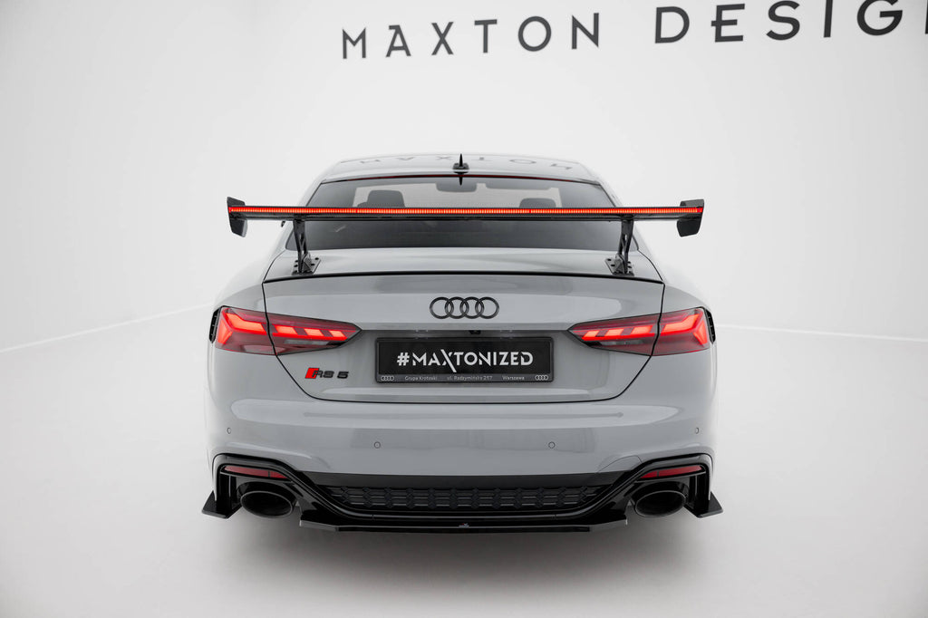 Alettone V.2 Audi A5 Coupé F5 S-Line in Fibra di Carbonio + LED — vista frontale