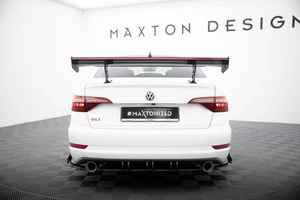 Alettone Volkswagen Jetta GLI Mk7 in Fibra di Carbonio + LED — vista laterale