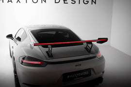 Alettone V.2 Porsche Cayman 982c Cayman T / Cayman GTS in Fibra di Carbonio + LED — montato sulla vettura