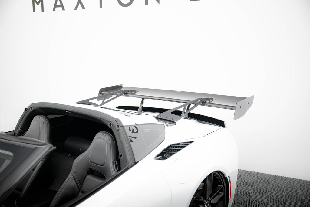 Alettone Chevrolet Corvette C7 Stingray / Grand Sport in Fibra di Carbonio (con attacco swan neck superiore) — dettaglio del fissaggio