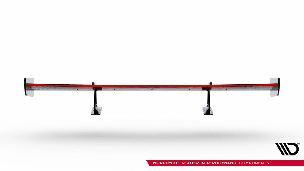 Alettone Honda Civic Mk10 SI in Fibra di Carbonio + LED (con attacco swan neck superiore) — vista posteriore