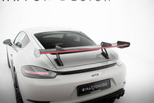 Load image into Gallery viewer, Alettone V.1 Porsche Cayman 982c Cayman T / Cayman GTS in Fibra di Carbonio + LED (con attacco swan neck superiore) — montato sulla vettura