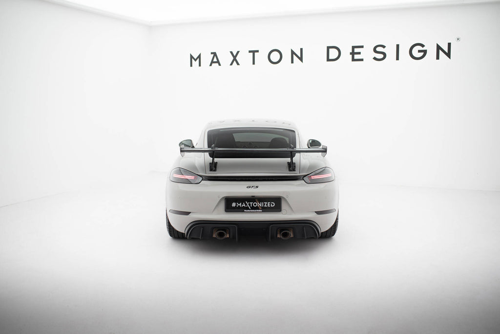 Alettone V.1 Porsche Cayman 982c Cayman T / Cayman GTS in Fibra di Carbonio (con attacco swan neck superiore) — vista posteriore