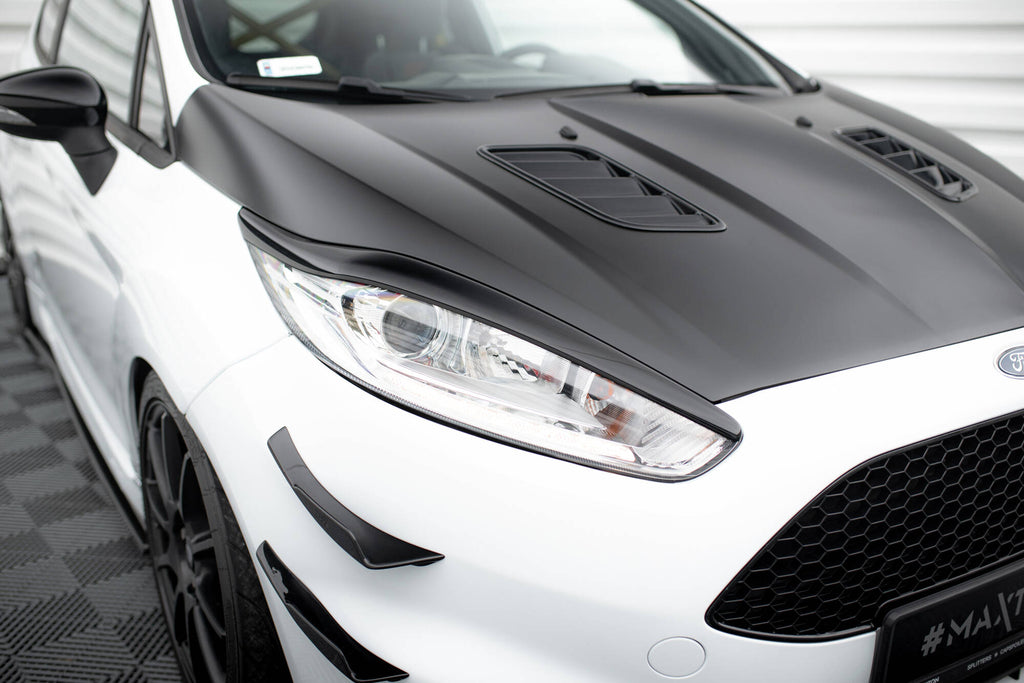 Palpebre fari V.1 Maxton Design per Ford Fiesta Mk7 Facelift, ABS nero lucido — vista posteriore