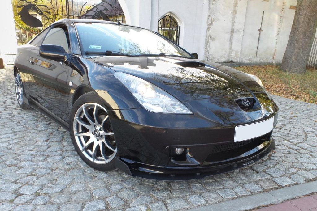 Lip anteriore Racing Maxton Design per Toyota Celica T23, ABS nero con tiranti: dettaglio del profilo