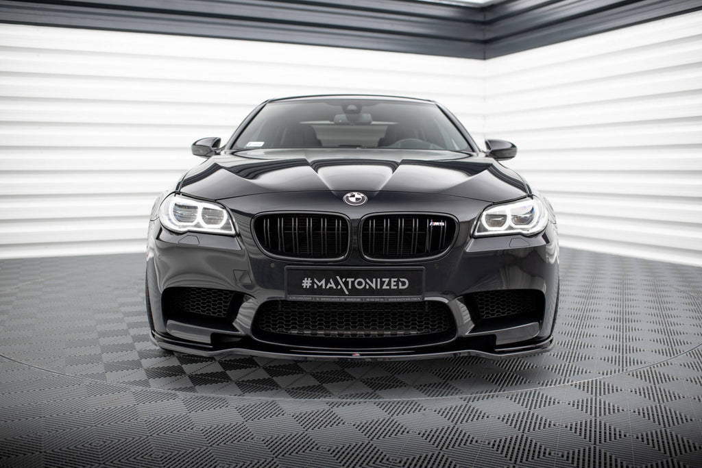 Lip anteriore in ABS nero lucido Maxton Design compatibile con BMW M5 F10, pezzo singolo