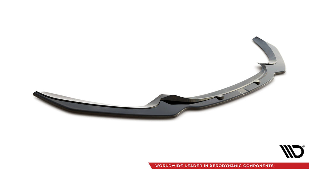 Lip anteriore V.1 Maxton Design per BMW Serie 1 F20 F21 M-Pack Facelift, ABS nero lucido - vista laterale