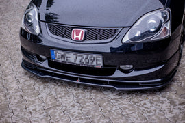 Lip anteriore V.1 Maxton Design per Honda Civic EP3 Mk7 Facelift Type-R, ABS nero lucido