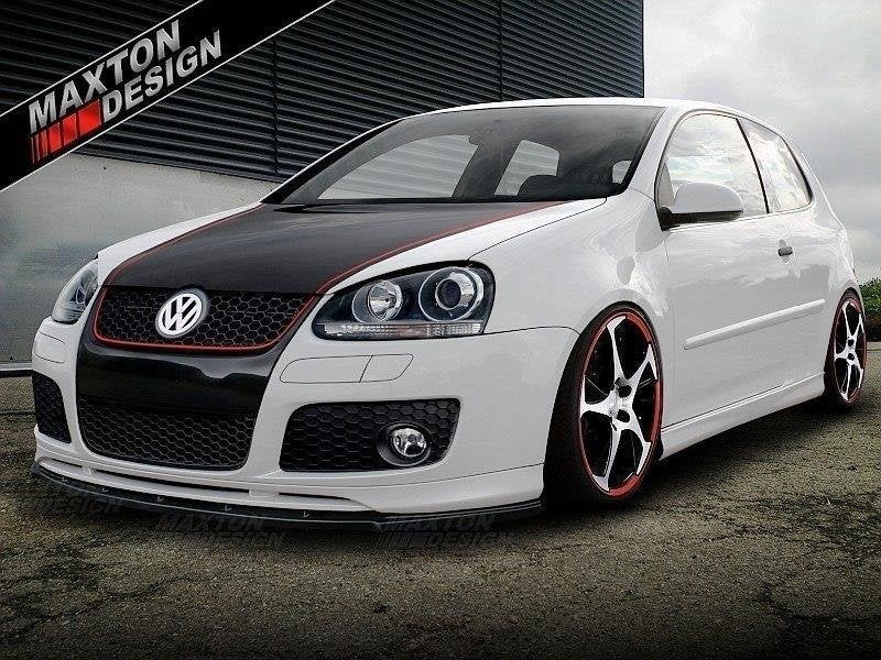 Lip anteriore Maxton Design per Volkswagen Golf GTI Mk5 con paraurti Votex, ABS nero lucido