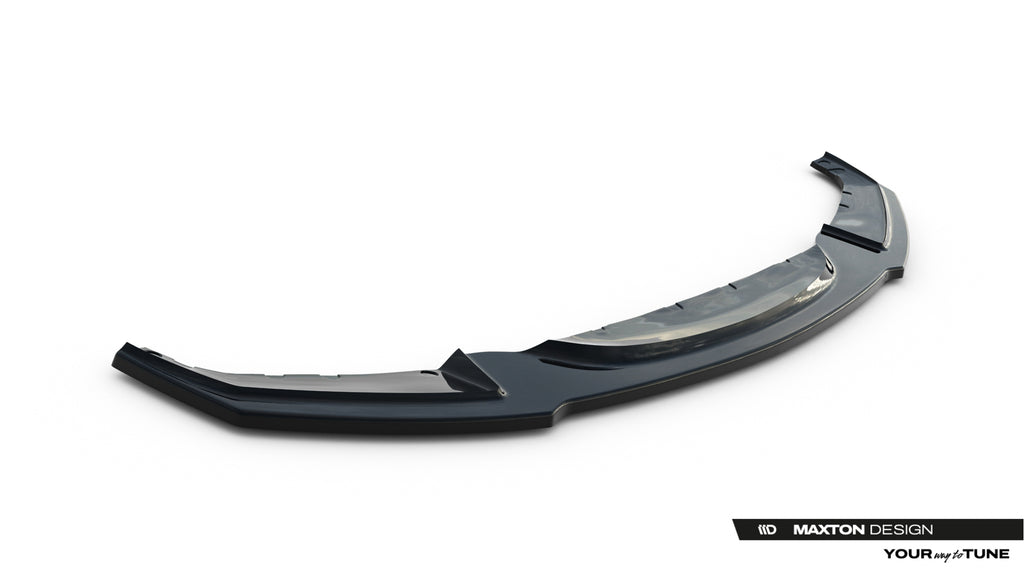 Lip anteriore Maxton Design in ABS nero lucido per BMW Serie 3 M-Pack Berlina F30, montato sul paraurti