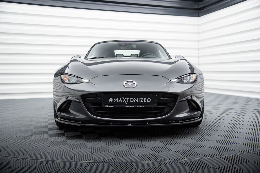 Lip anteriore V.1 Maxton Design per Mazda MX-5 ND Mk4, ABS nero lucido