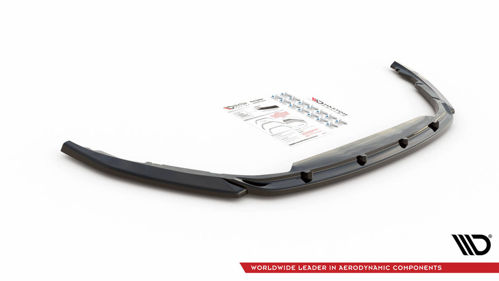 Lip anteriore V.1 Maxton Design per Renault Clio Mk5, ABS nero lucido - vista d'insieme