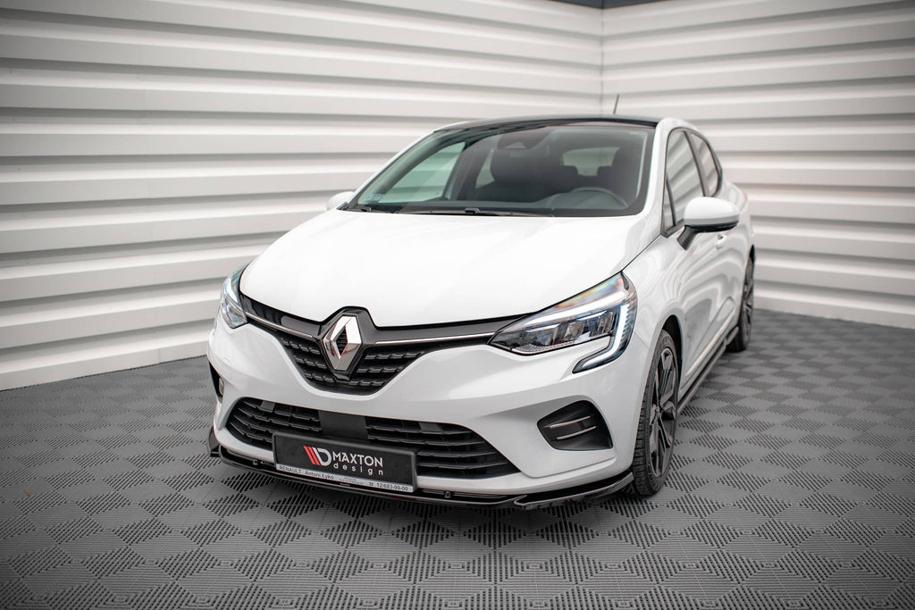 Lip anteriore V.1 Maxton Design per Renault Clio Mk5, ABS nero lucido - dettaglio del profilo