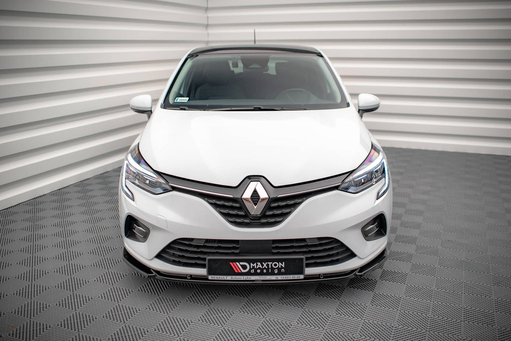 Lip anteriore V.1 Maxton Design per Renault Clio Mk5, ABS nero lucido - particolare della finitura