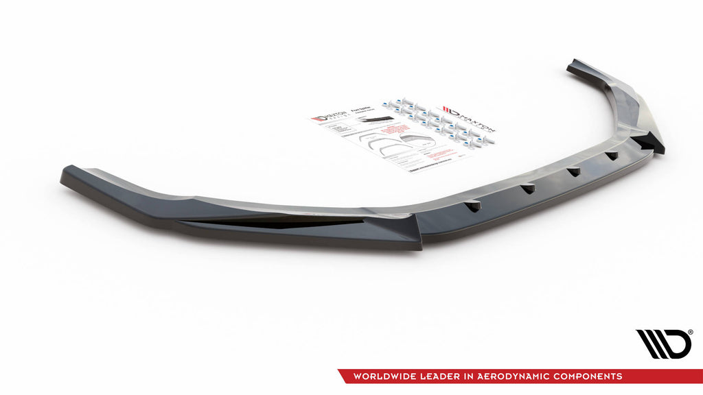Lip anteriore V.2 Maxton Design in ABS nero lucido per Hyundai i20 N Mk3, vista d insieme