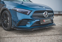 Load image into Gallery viewer, Lip anteriore V.2 Maxton Design in ABS nero lucido per Mercedes Classe A 35 AMG Aero W177, dettaglio del profilo