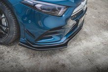 Load image into Gallery viewer, Lip anteriore V.2 Maxton Design in ABS nero lucido per Mercedes Classe A 35 AMG Aero W177, montato sul paraurti