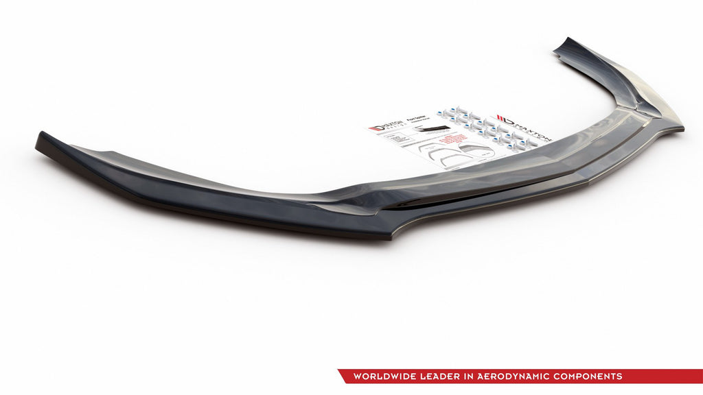 Lip anteriore V.2 Maxton Design in ABS nero lucido per Mercedes Classe A 35 AMG Aero W177, dettaglio del fissaggio